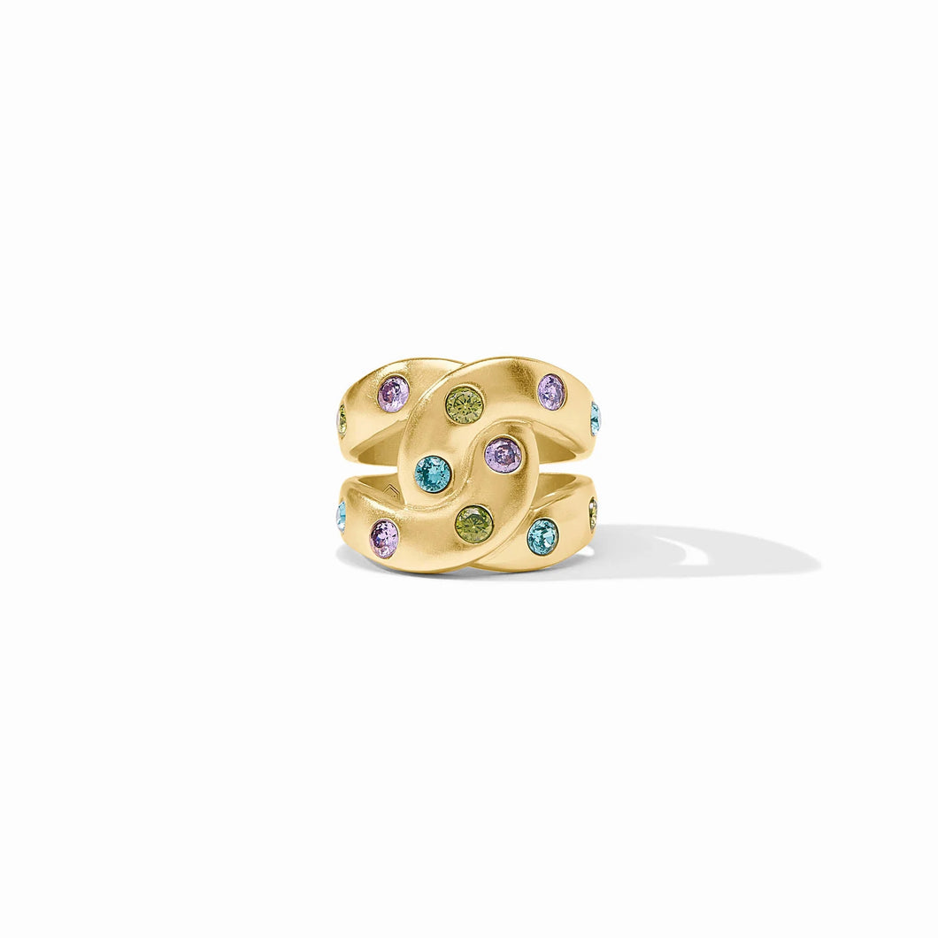 JV Rainbow Blue Infinity Ring: Size 7