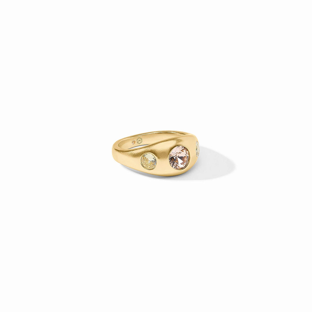 JV Rainbow Champagne Signet Ring: Size 7