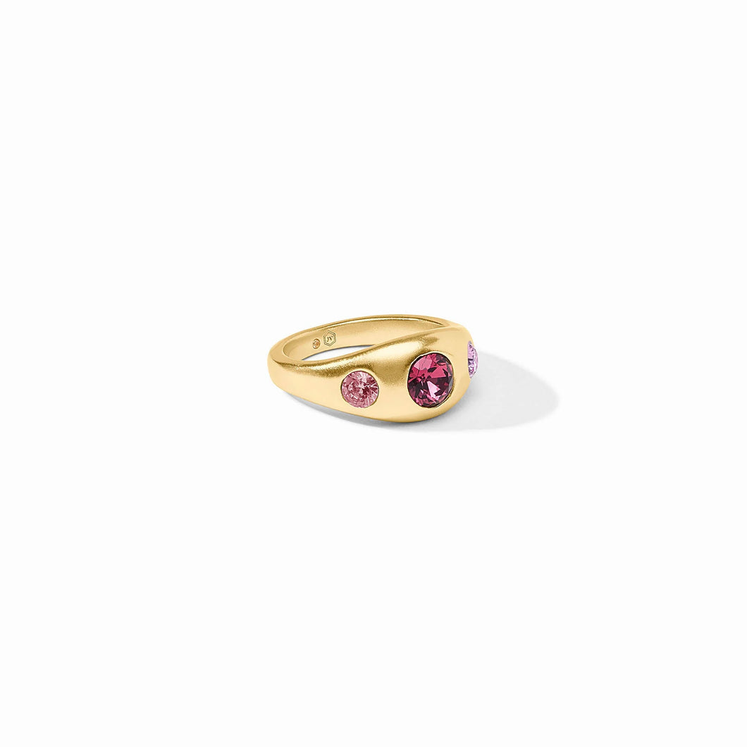 JV Rainbow Pink Signet Ring: Size 7
