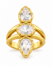 Load image into Gallery viewer, 3CZ 18K Pltd Ring: 7