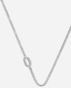 Side Letter Necklace: Silver Multi Letters