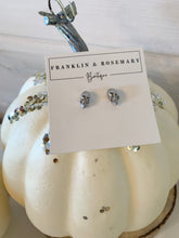 Load image into Gallery viewer, No-Brainer Skull Studs: Silver &amp; Black