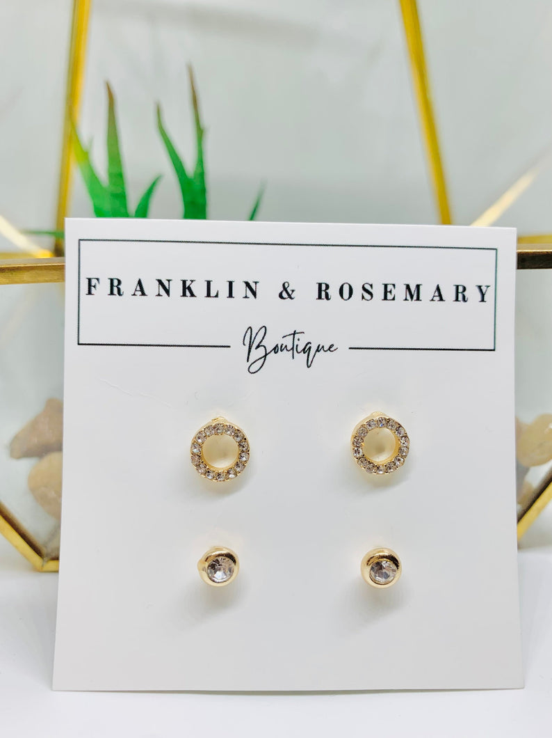 Sparkle Circle Stud Set