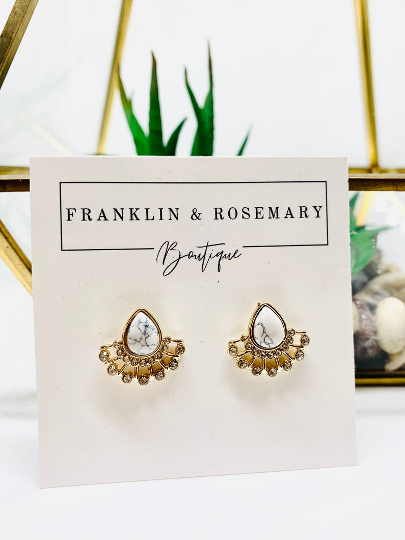 Cubin Zirc. Earrings: Marble