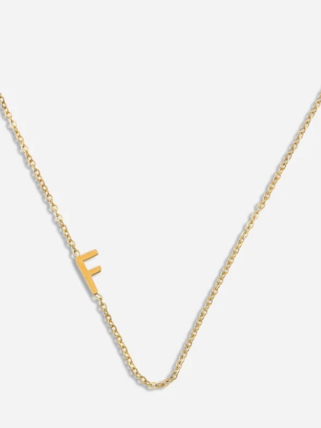 Side Letter Necklace: Gold Multi Letters