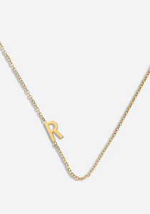 Side Letter Necklace: Gold Multi Letters