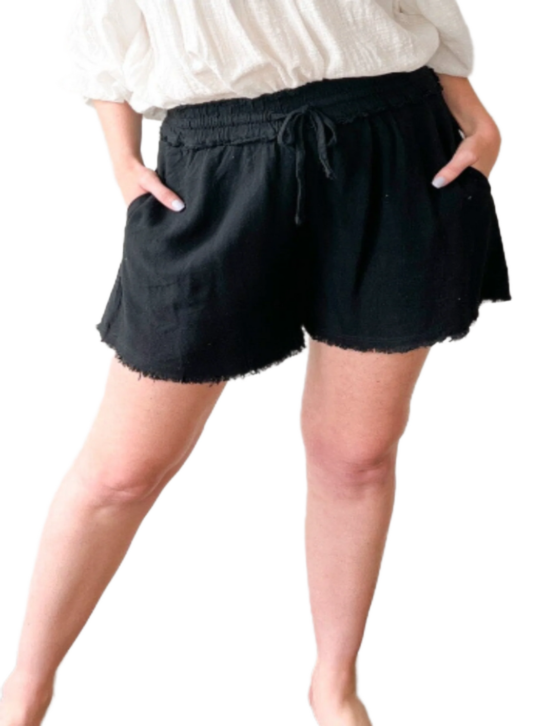 Drift Away Plus Shorts: Black